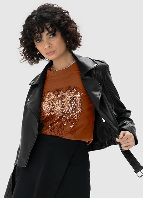 Enfim - Camiseta Caramelo Slim Animal Print 3