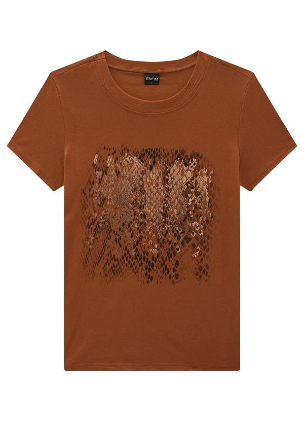 Enfim - Camiseta Caramelo Slim Animal Print 4