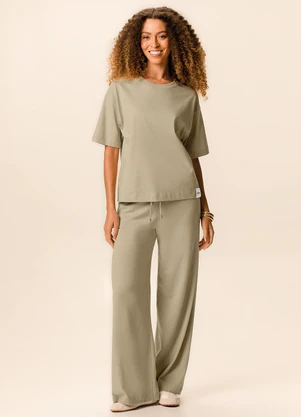 Malwee - Camiseta Comfort com Fenda Areia - MALWEE