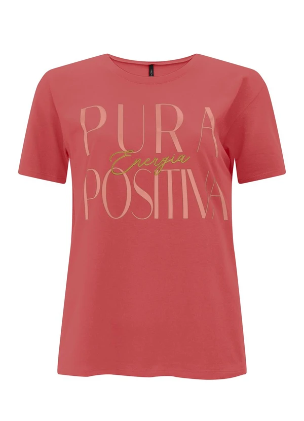 Lunender - Camiseta D Regular em Meia Malha Penteada Rosa
