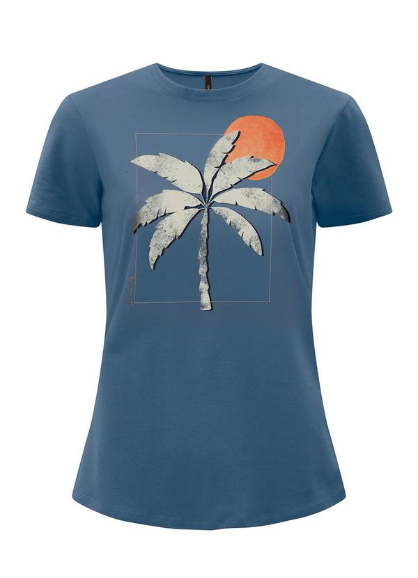 Lunender - Camiseta D Slim com Estampa Localizada Azul