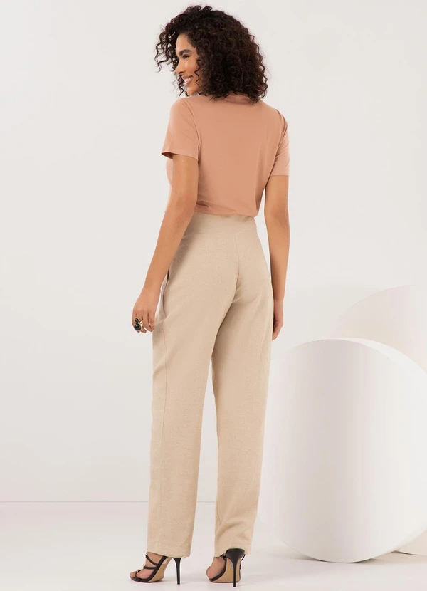 Lunender - Camiseta D Slim com Estampa Localizada Bege 4