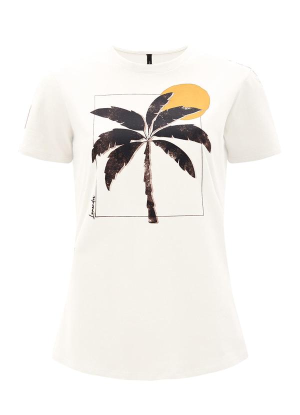 Lunender - Camiseta D Slim com Estampa Localizada Branco