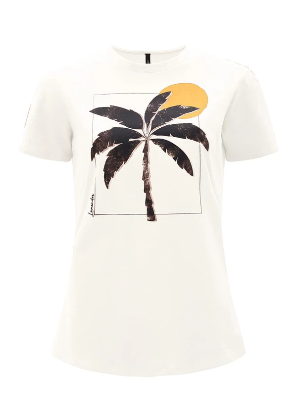 Lunender - Camiseta D Slim com Estampa Localizada Branco