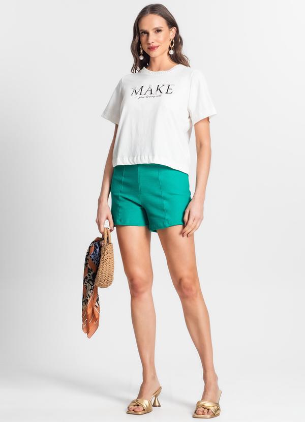 Endless - Camiseta de Meia Malha Feminina Bege 3