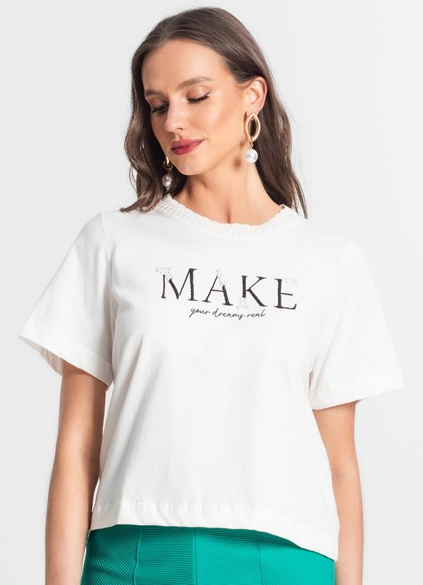 Endless - Camiseta de Meia Malha Feminina Bege 4