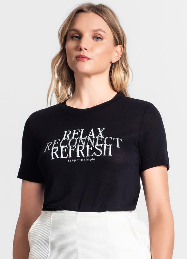 Endless - Camiseta de Visco Tricot Estampa Preto