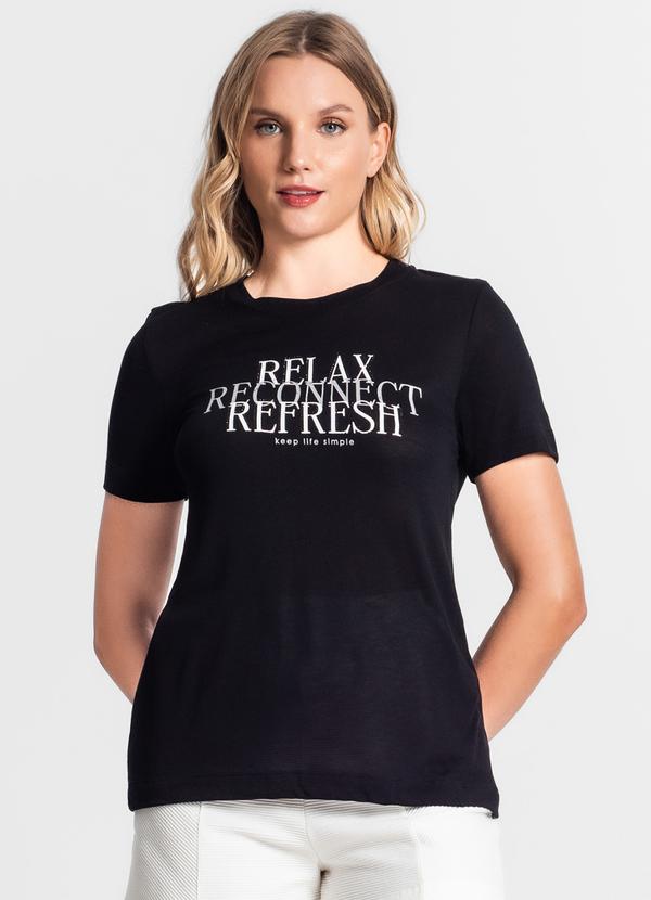 Endless - Camiseta de Visco Tricot Estampa Preto 4