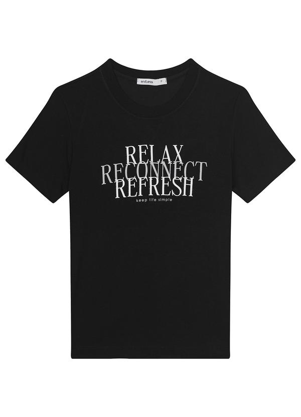 Endless - Camiseta de Visco Tricot Estampa Preto 5