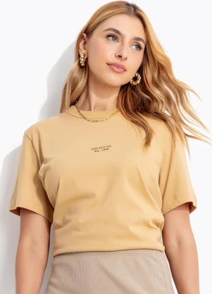 Colcci - Camiseta em Malha Bege - COLCCI
