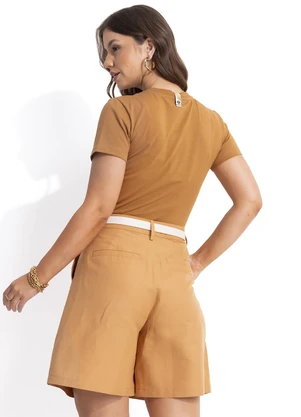 Colcci - Camiseta em Malha Marrom - COLCCI