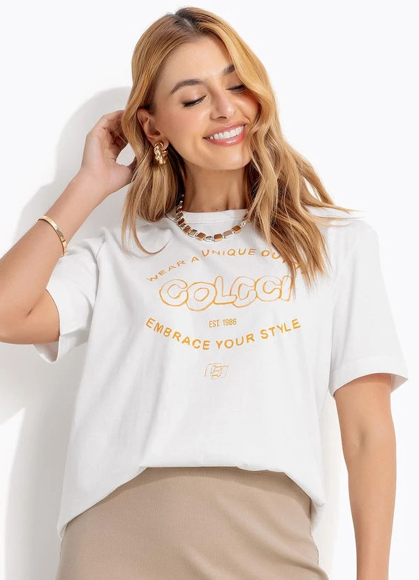Colcci - Camiseta em Malha Off White