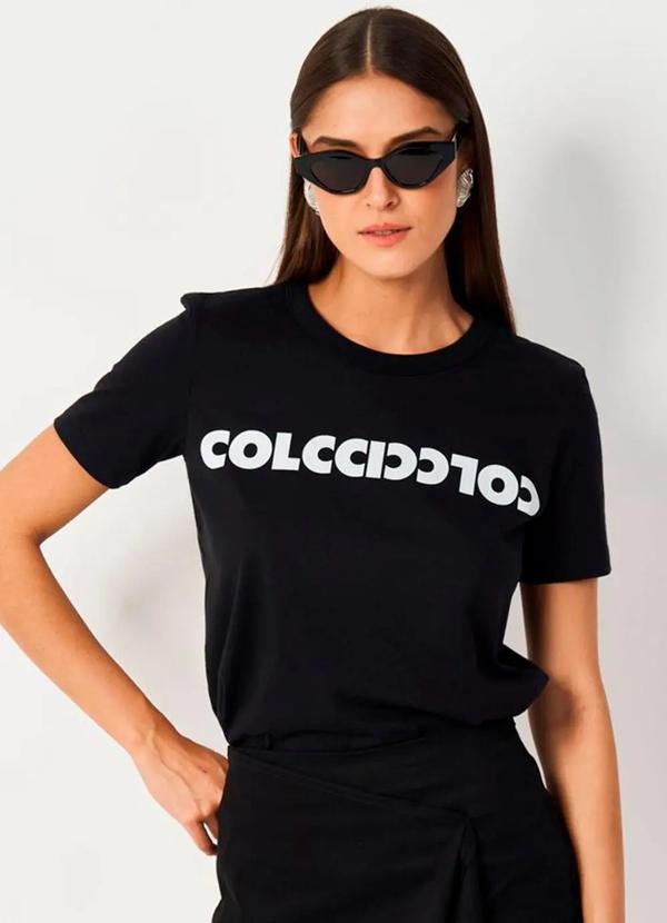 Colcci - Camiseta em Malha Preto