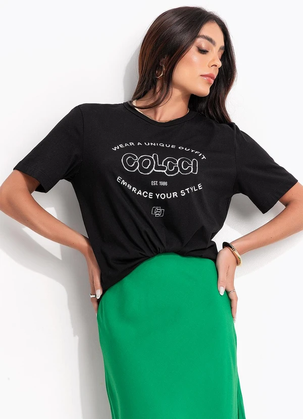 Colcci - Camiseta em Malha Preto 7