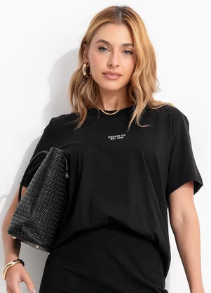 Colcci - Camiseta em Malha Preto - COLCCI