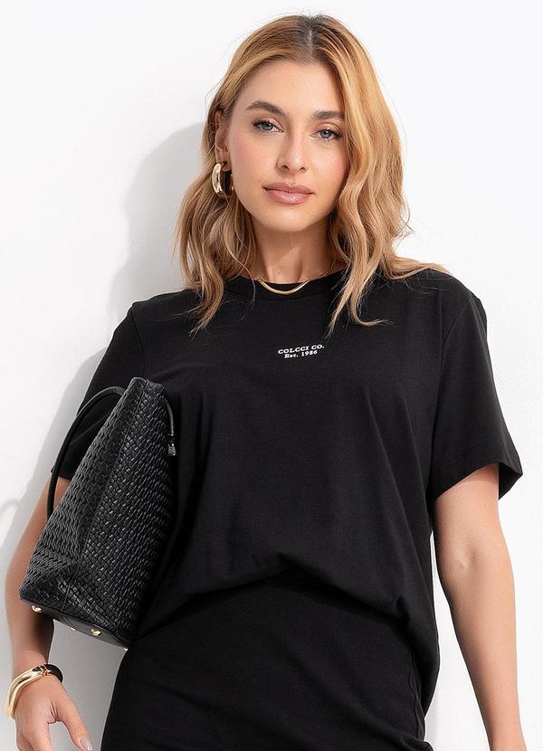 Colcci - Camiseta em Malha Preto