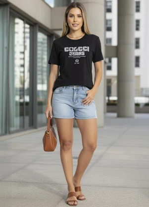Colcci - Camiseta em Malha Preto - COLCCI