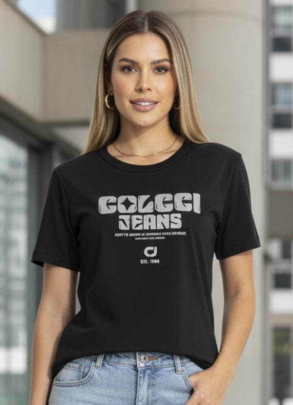 Colcci - Camiseta em Malha Preto