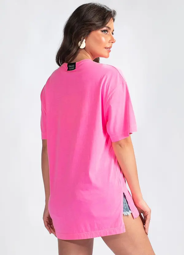 Colcci - Camiseta em Malha Rosa 2