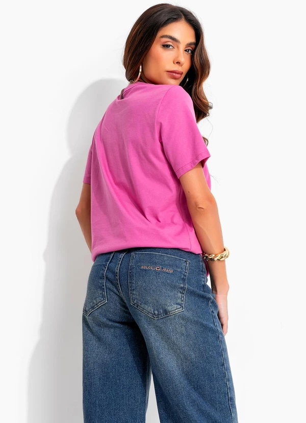 Colcci - Camiseta em Malha Rosa 2