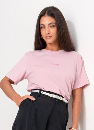 Colcci - Camiseta em Malha Rosa - COLCCI