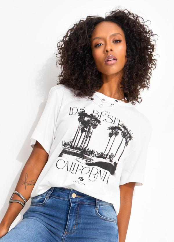 Colcci - Camiseta Estampada Off White