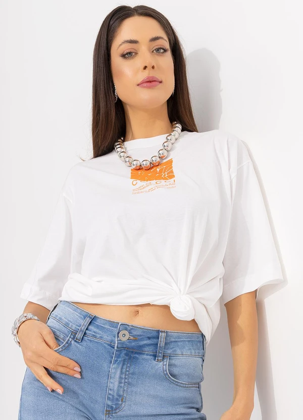 Colcci - Camiseta Estampada Off White