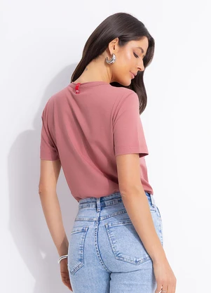 Colcci - Camiseta Estampada Rosa - COLCCI
