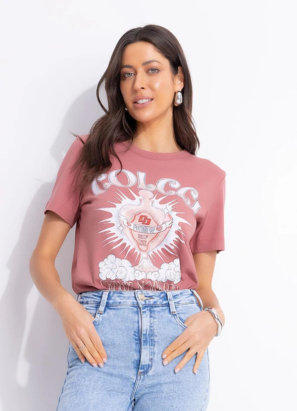 Colcci - Camiseta Estampada Rosa 6
