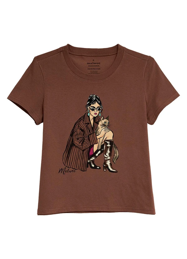 Malwee - Camiseta Fashion & Cat Marrom 3