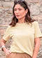Hiatto Confecção - Camiseta Fem Estonada Basic Azul - variação: Amarelo Manteiga