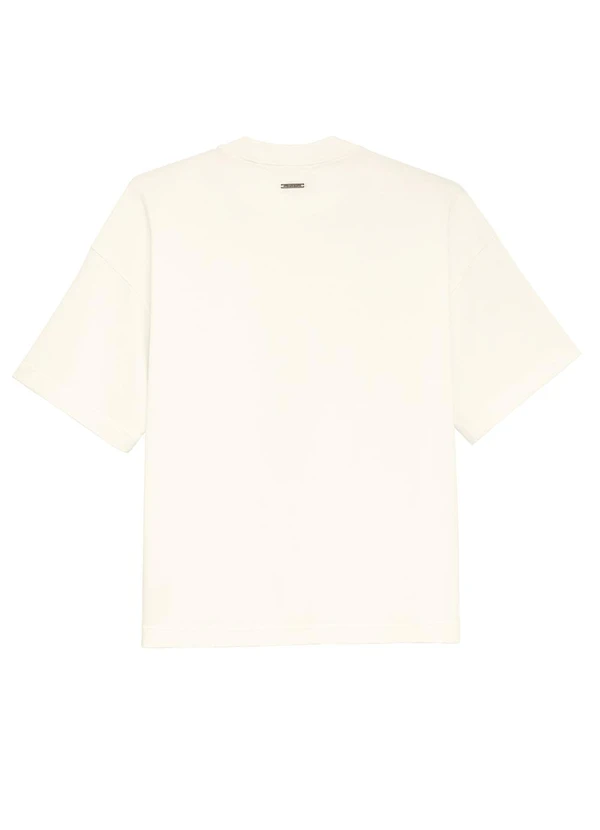 Enfim - Camiseta Feminina Ampla com Pedraria Off White 2