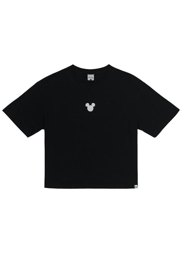 Malwee - Camiseta Feminina Box Mickey Mouse Preto