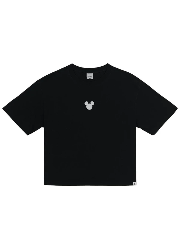 Malwee - Camiseta Feminina Box Mickey Mouse Preto