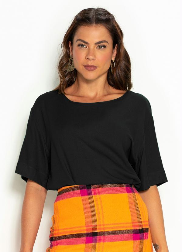 Colcci - Camiseta Feminina de Crepe Preto