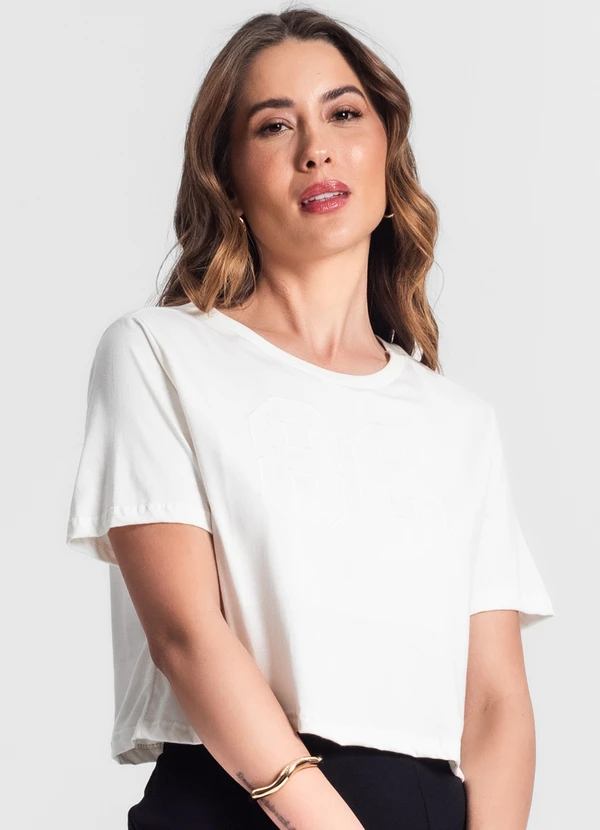 Rovitex - Camiseta Feminina em Meia Malha Bege 4