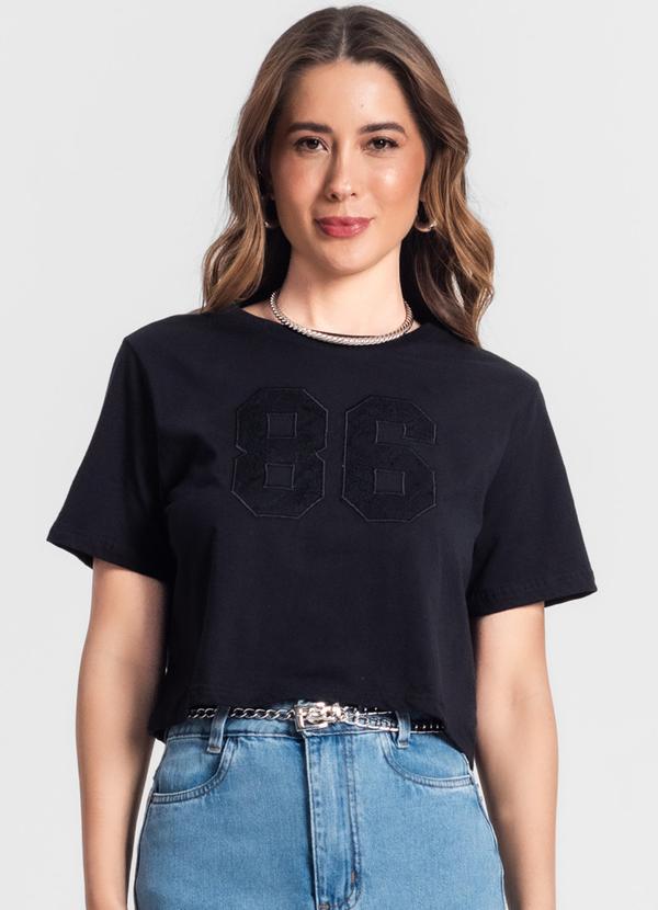 Rovitex - Camiseta Feminina em Meia Malha Preto