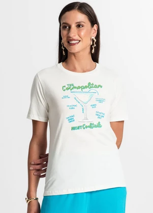 Rovitex - Camiseta Feminina em Meia Malha Bege - ROVITEX