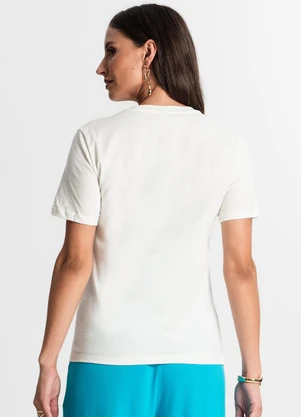 Rovitex - Camiseta Feminina em Meia Malha Bege - ROVITEX