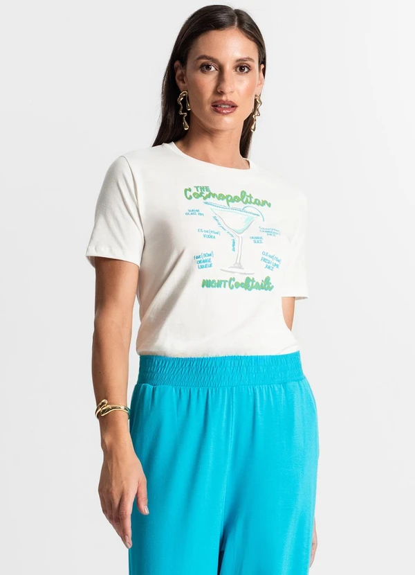 Rovitex - Camiseta Feminina em Meia Malha Bege 4