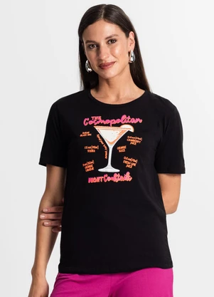 Rovitex - Camiseta Feminina em Meia Malha Preto - ROVITEX