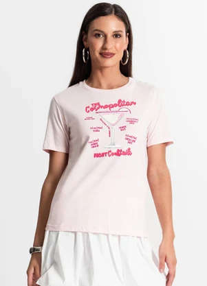 Rovitex - Camiseta Feminina em Meia Malha Rosa - ROVITEX