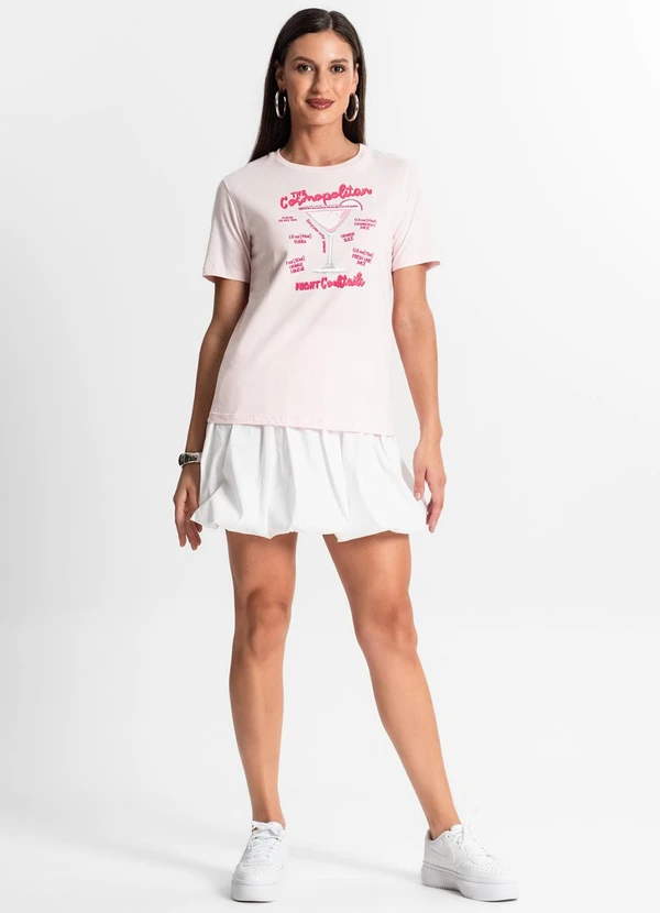 Rovitex - Camiseta Feminina em Meia Malha Rosa 3