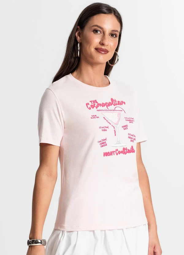 Rovitex - Camiseta Feminina em Meia Malha Rosa 4