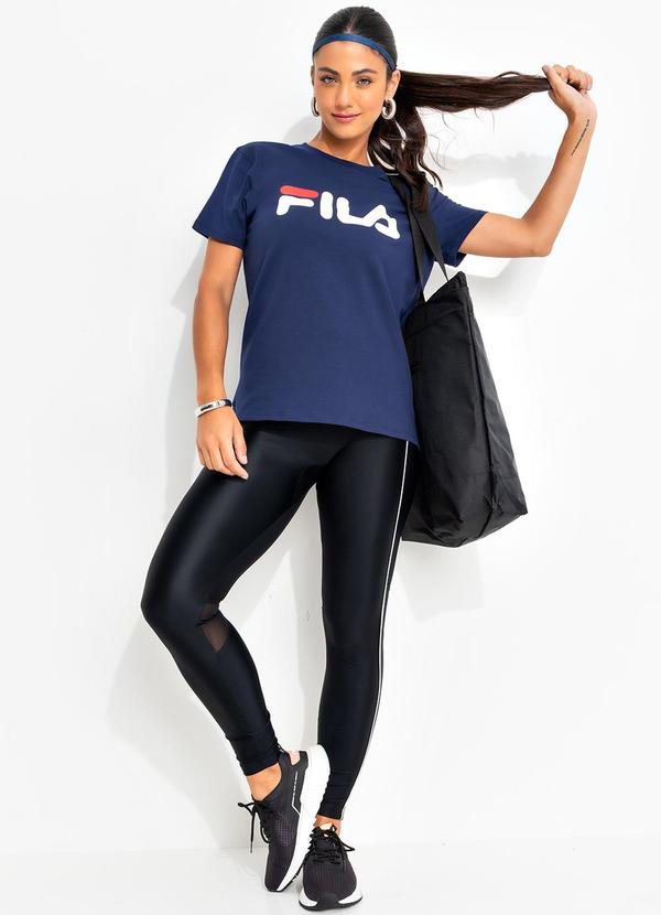 Fila - Camiseta Feminina Letter Premium Ii Azul 3