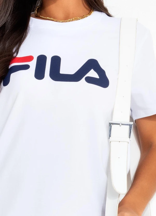 Camiseta Feminina Letter Premium Ii Branco Fila