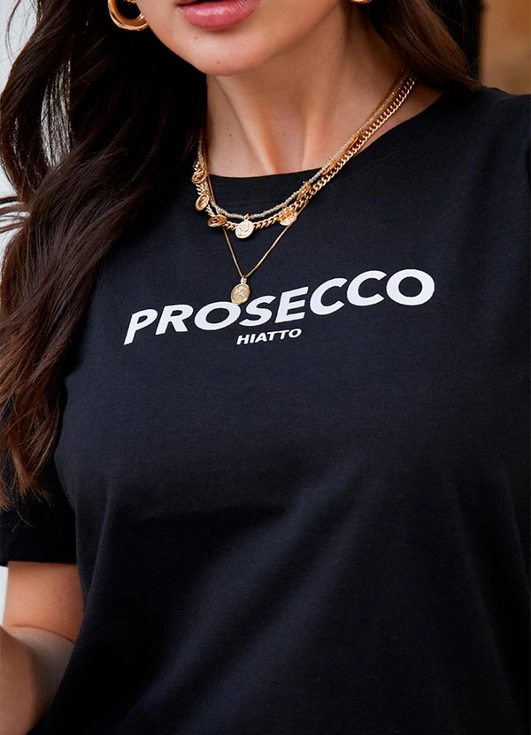 Hiatto Confecção - Camiseta Feminina Prosecco Preto 3