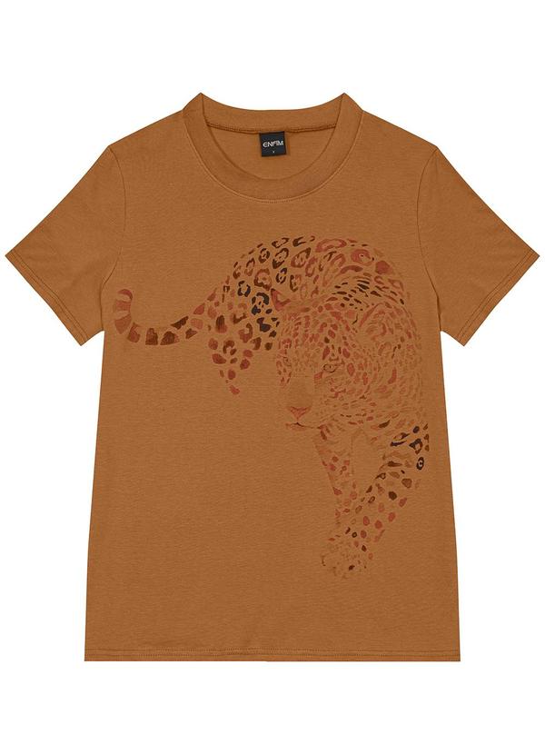 Enfim - Camiseta Feminina Slim Onça Marrom 4