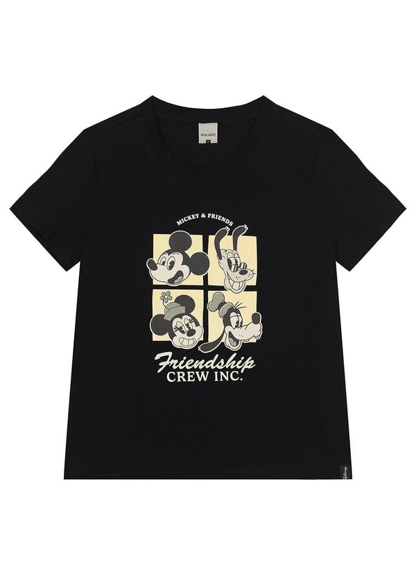 Malwee - Camiseta Feminina Turma do Mickey Mouse Preto