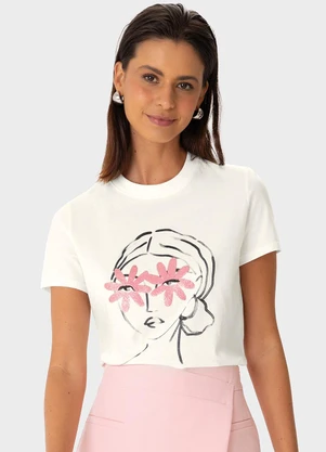 Enfim - Camiseta Ilustração com Foil Off White - ENFIM